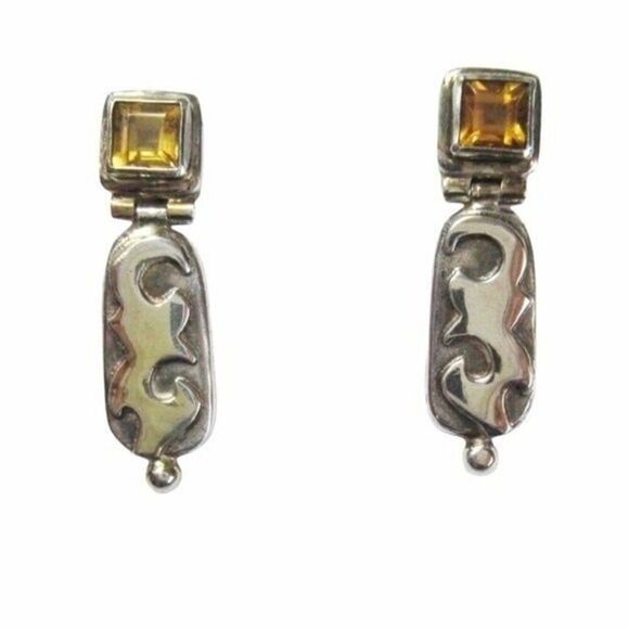 Michou Citrine and Sterling Silver Earrings - Picture 1 of 6